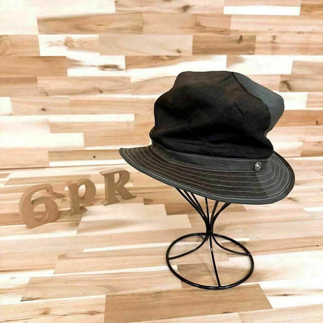 CA4LA(カシラ)のオシャレ【カシラ】アースカラー パッチワーク デザイン ハット 軽量 カーキ×茶 メンズの帽子(ハット)の商品写真