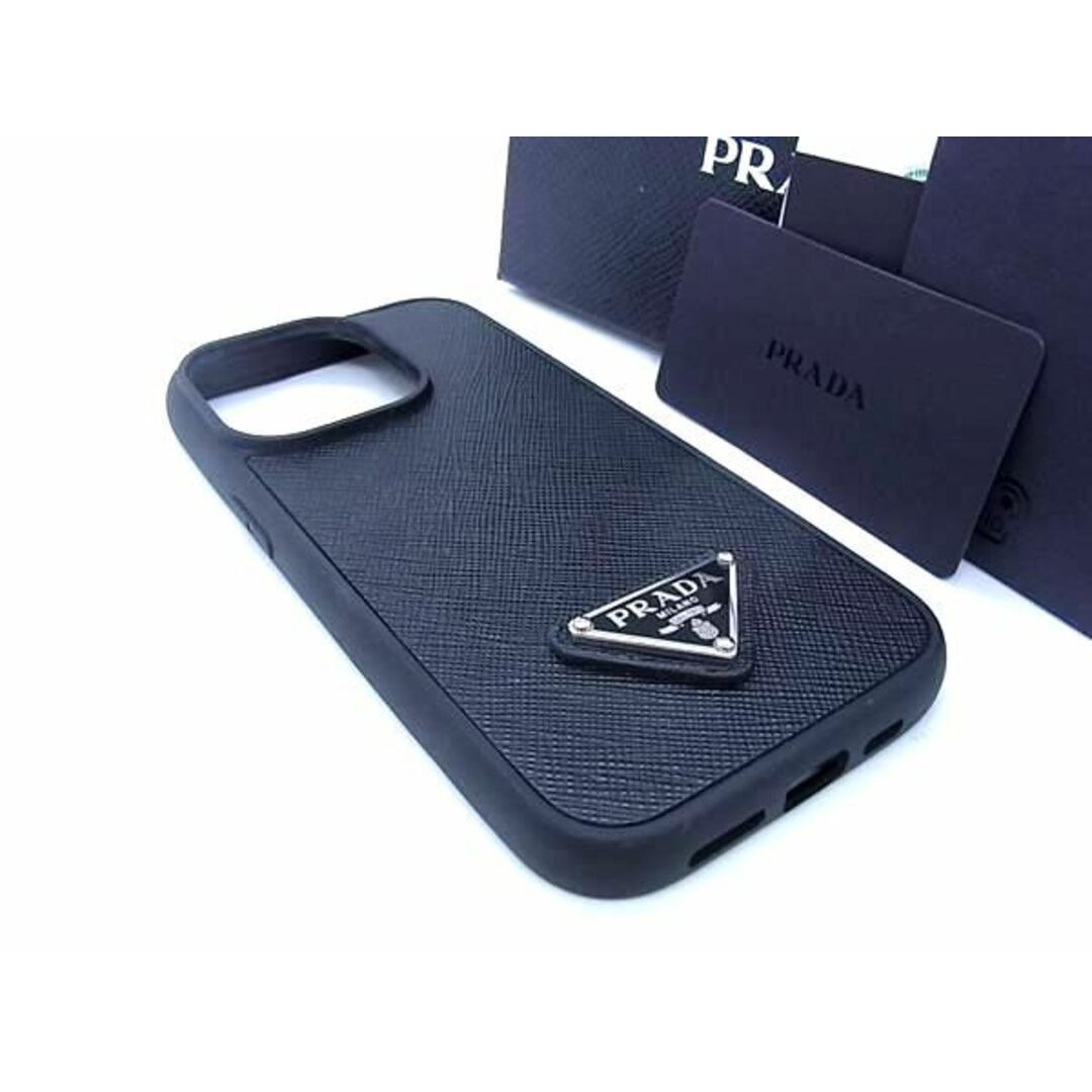 PRADA(プラダ)の■極美品■ PRADA プラダ  2ZH163 サフィアーノレザー iPhone14Pro対応 アイフォンケース スマホケース ブラック系 AV8778  レディースのアクセサリー(その他)の商品写真