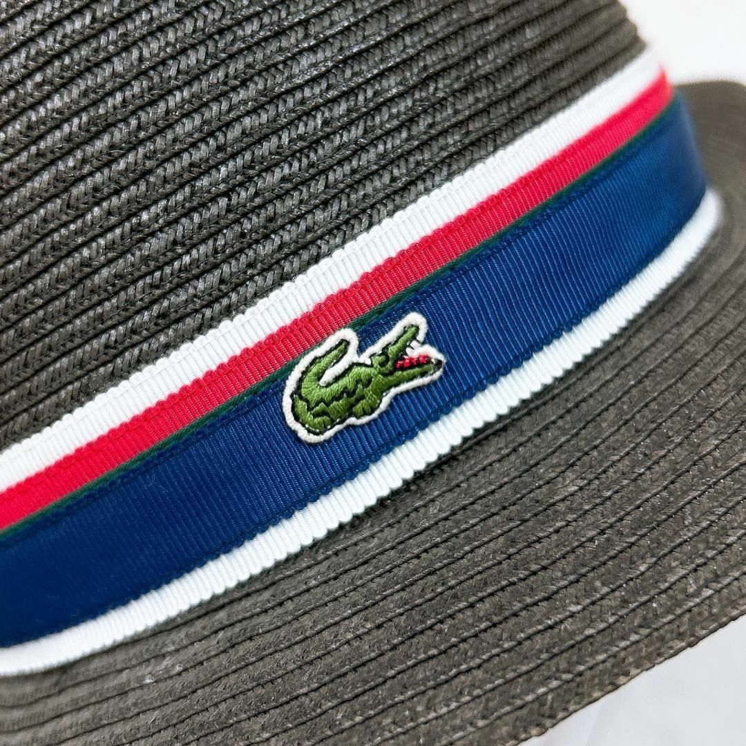 LACOSTE L!VE(ラコステライブ)の◇LACOSTE ラコステ ストローハット 中折れ帽 ワニワッペン 58cm レディースの帽子(ハット)の商品写真