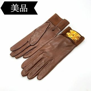 エルメス(Hermes)の◇エルメス◇レザー/コリエドシアン/グローブ/手袋/ブランド(手袋)