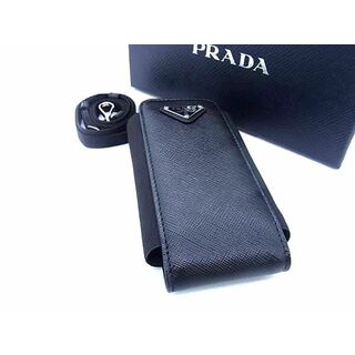 ■新品■未使用■ PRADA プラダ サフィアーノレザー ネックポーチ スマホポーチ メンズ レディース ブラック系 FD0235 