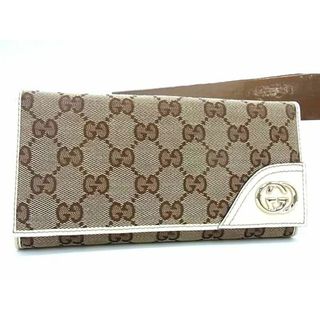 グッチ(GUCCI)の■新品同様■ GUCCI グッチ 181593 インターロッキングG GG柄 GGキャンバス×レザー 二つ折り 長財布 ウォレット ブラウン系 FA7816 (長財布)