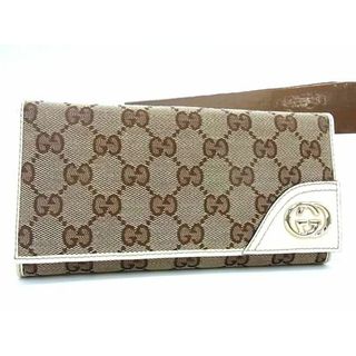 グッチ(Gucci)の■新品同様■ GUCCI グッチ 181593 インターロッキングG GG柄 GGキャンバス×レザー 二つ折り 長財布 ウォレット ブラウン系 FA7816 (長財布)