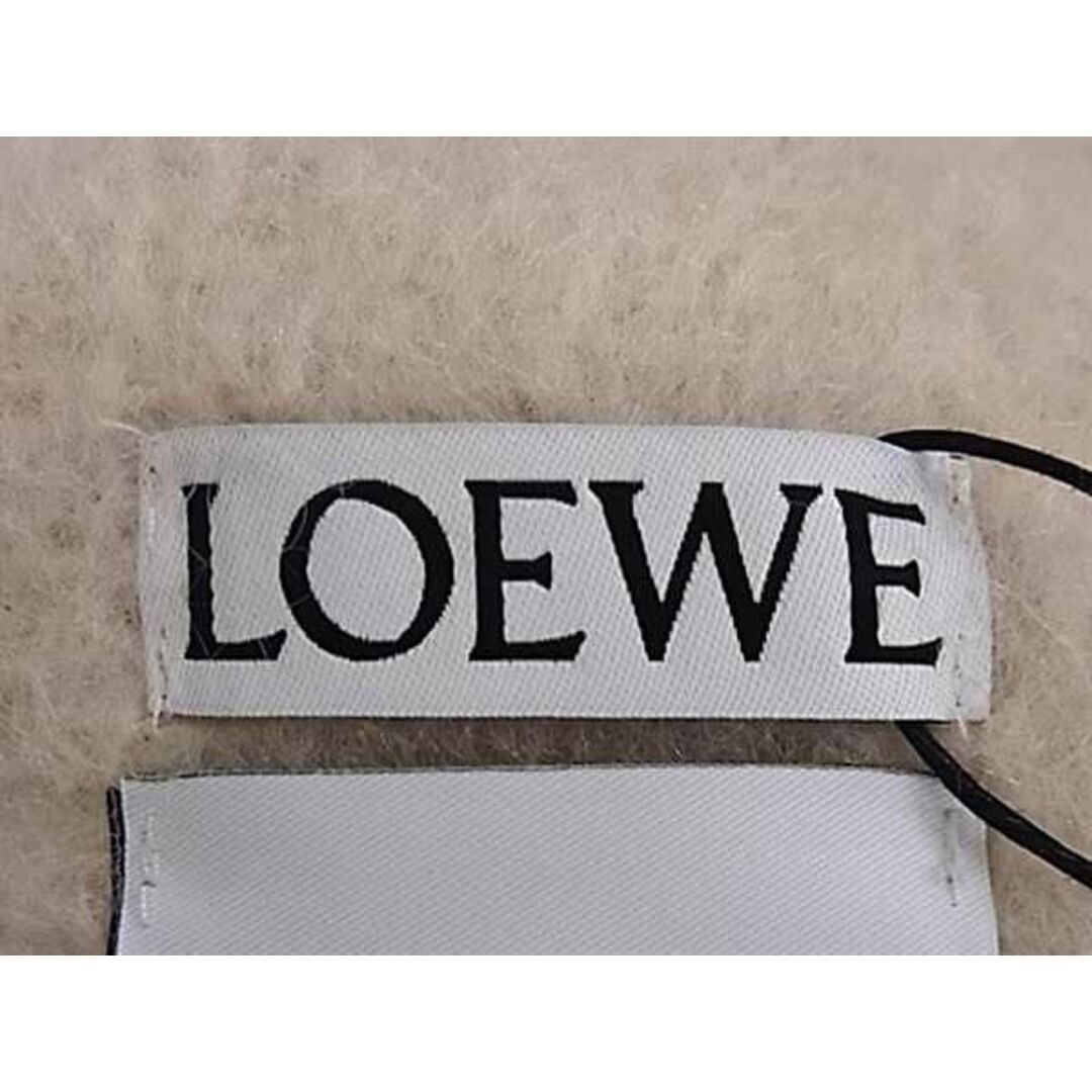 LOEWE(ロエベ)の■新品同様■ LOEWE ロエベ アナグラム モヘヤ×ウール フリンジ マフラー ストール ショール アイボリー系 FC2599  レディースのアクセサリー(その他)の商品写真