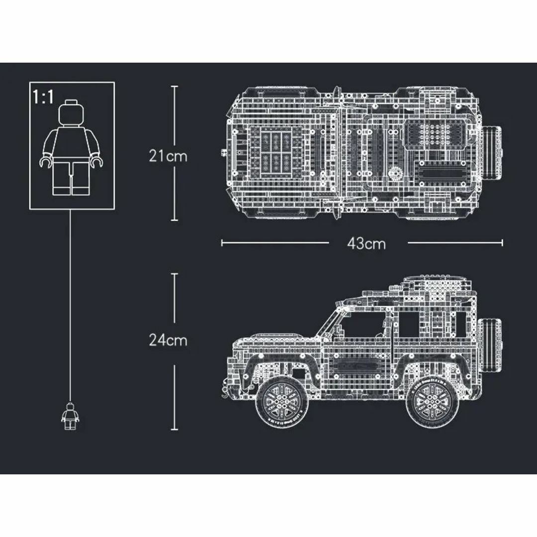 箱なし LEGO レゴ ブロック互換 ランドローバー ディフェンダー エンタメ/ホビーのおもちゃ/ぬいぐるみ(模型/プラモデル)の商品写真