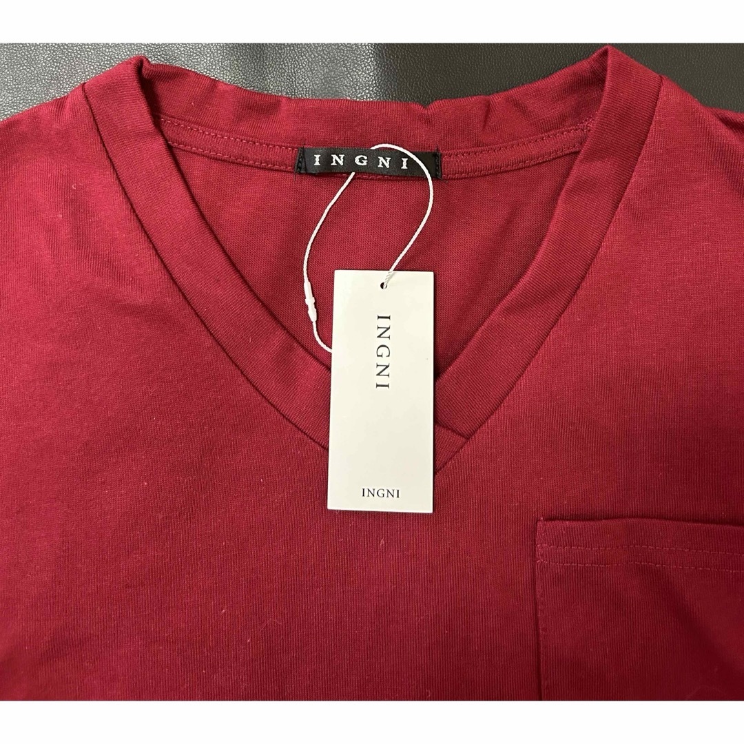 INGNI(イング)の新品 INGNI イング レディース ポケット付きロンT ボルドー Mサイズ レディースのトップス(Tシャツ(長袖/七分))の商品写真