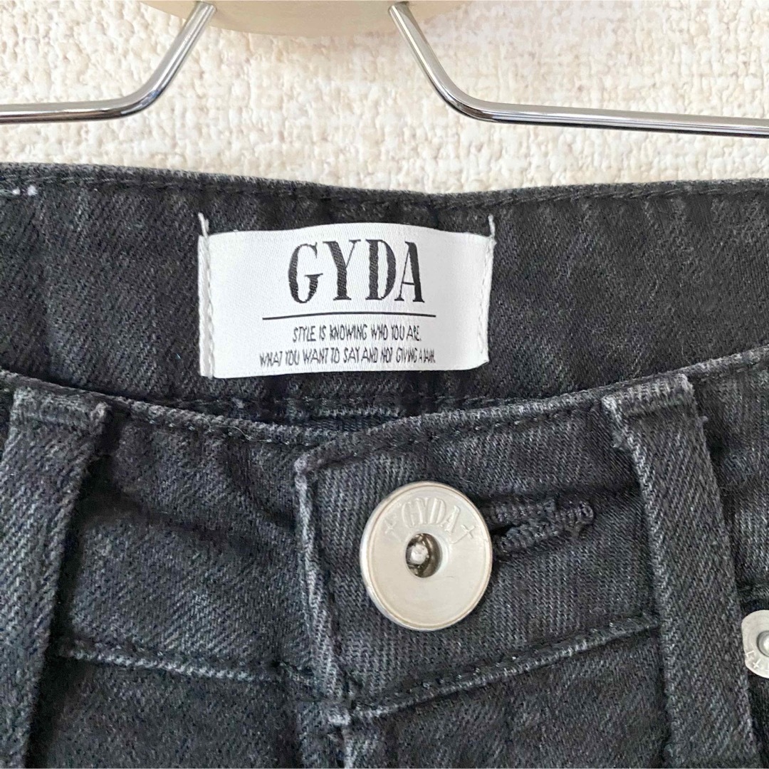 GYDA(ジェイダ)のGYDA thigh highダメージデニムパンツ XS ブラック 黒 レディースのパンツ(デニム/ジーンズ)の商品写真