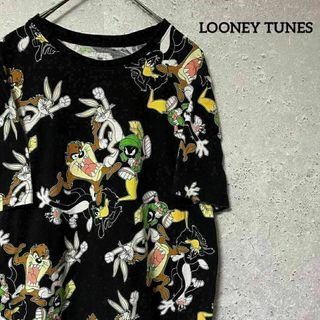 LOONEY TUNES ルーニー・テューンズ Tシャツ 半袖 総柄 M(Tシャツ/カットソー(半袖/袖なし))