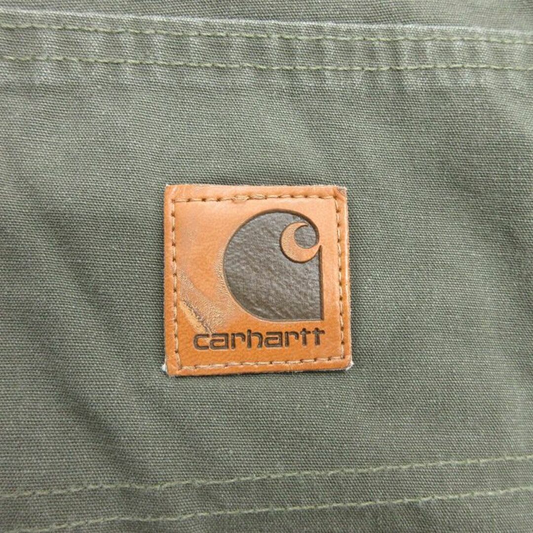 Charhartt WIP(カーハートダブリューアイピー)のW38★古着 カーハート Carhartt ショート パンツ ショーツ メンズ ダック地 コットン 濃緑 グリーン 24may10 中古 ボトムス 短パン ショーパン ハーフ メンズのパンツ(ワークパンツ/カーゴパンツ)の商品写真