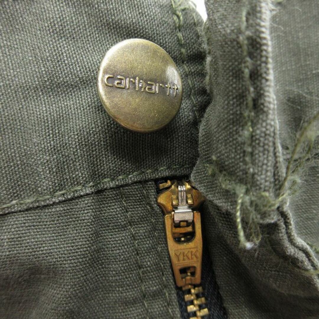 Charhartt WIP(カーハートダブリューアイピー)のW38★古着 カーハート Carhartt ショート パンツ ショーツ メンズ ダック地 コットン 濃緑 グリーン 24may10 中古 ボトムス 短パン ショーパン ハーフ メンズのパンツ(ワークパンツ/カーゴパンツ)の商品写真