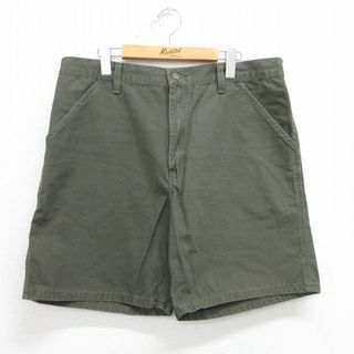 Charhartt WIP - W38★古着 カーハート Carhartt ショート パンツ ショーツ メンズ ダック地 コットン 濃緑 グリーン 24may10 中古 ボトムス 短パン ショーパン ハーフ