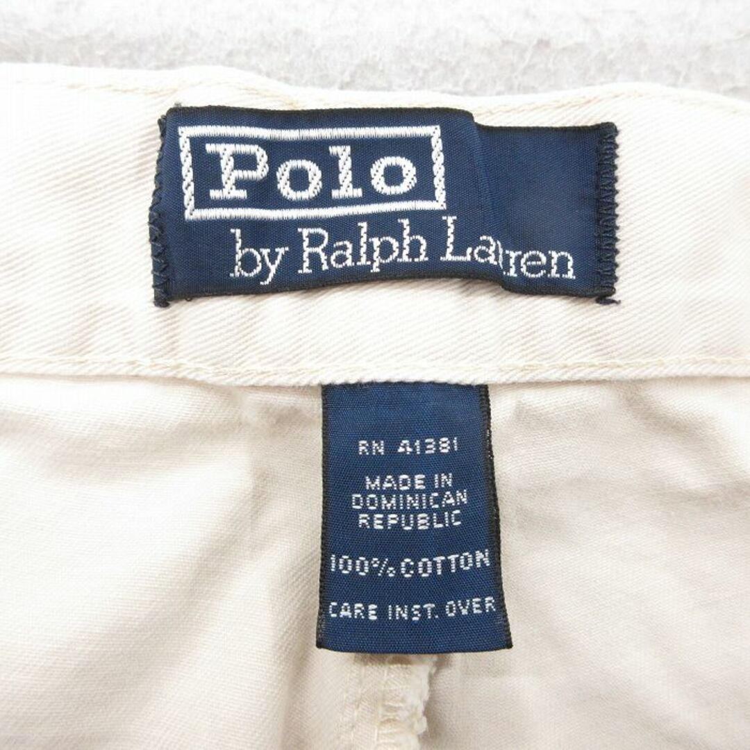 Ralph Lauren(ラルフローレン)のW35★古着 ラルフローレン Ralph Lauren ショート ブランド チノ パンツ ショーツ チノパン メンズ 90年代 90s コットン 薄ベージュ カーキ 24may10 中古 ボトムス 短パン ショーパン メンズのパンツ(ワークパンツ/カーゴパンツ)の商品写真