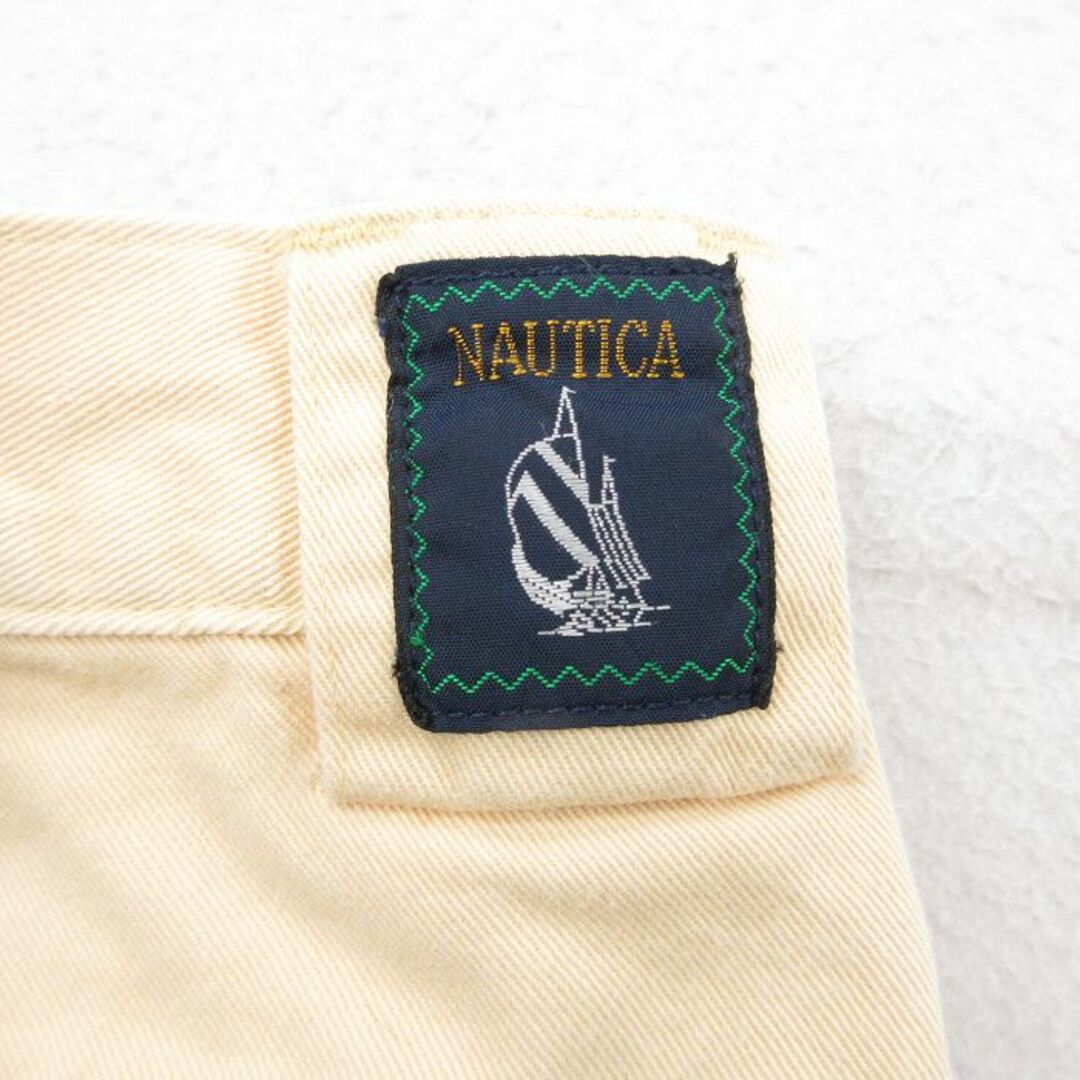 NAUTICA(ノーティカ)のW36★古着 ノーティカ NAUTICA ショート ブランド チノ パンツ ショーツ チノパン メンズ 90年代 90s コットン 黄 イエロー 24may10 中古 ボトムス 短パン ショーパン メンズのパンツ(ワークパンツ/カーゴパンツ)の商品写真