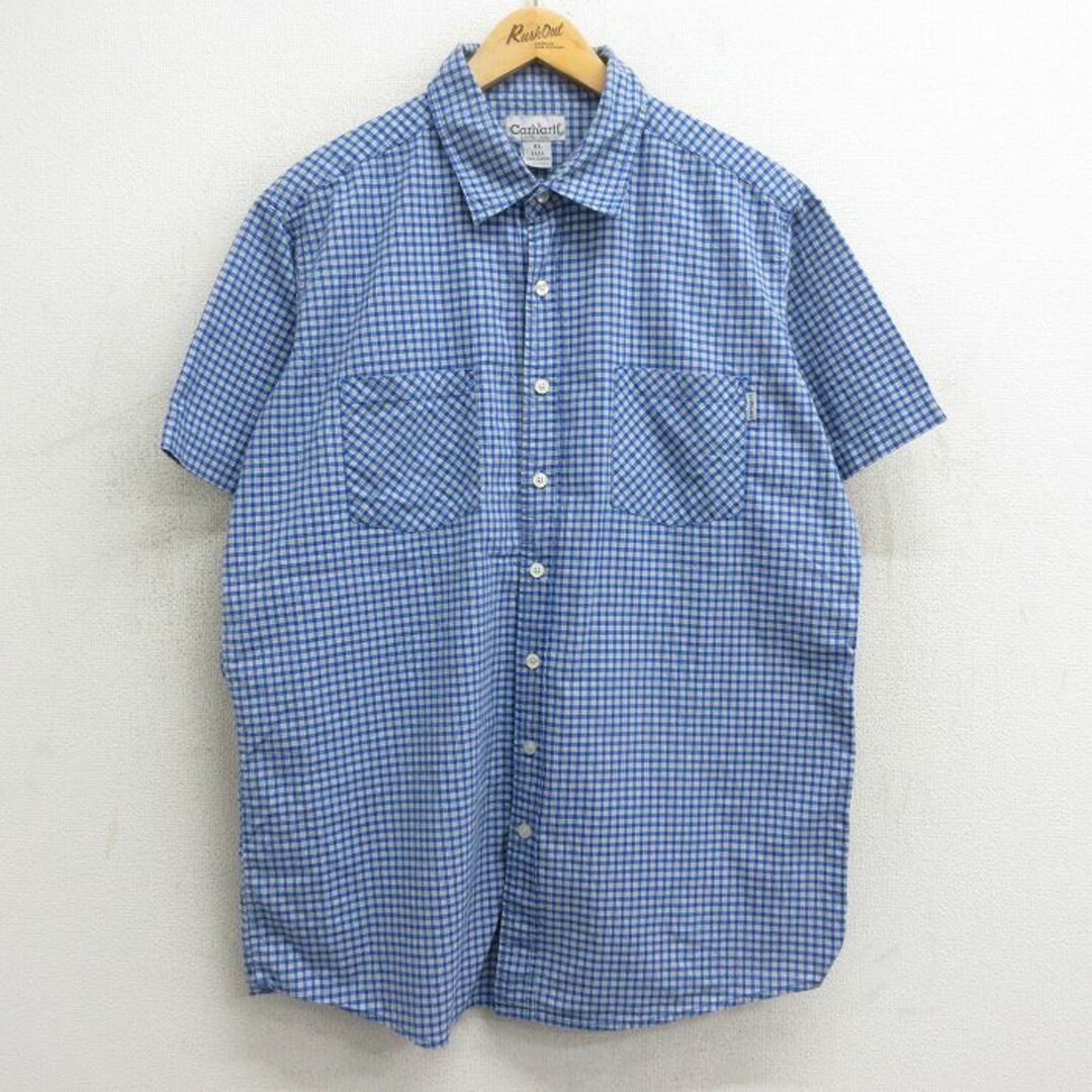 Charhartt WIP(カーハートダブリューアイピー)のXL★古着 カーハート Carhartt 半袖 シャツ メンズ コットン 青他 ブルー チェック 24may10 中古 トップス メンズのトップス(シャツ)の商品写真