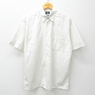 XL★古着 ドッカーズ 半袖 シャツ メンズ ボタンダウン 白他 ホワイト チェック 24may10 中古 トップス(シャツ)