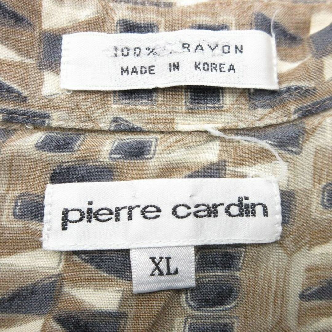 pierre cardin(ピエールカルダン)のXL★古着 ピエールカルダン pierre cardin 半袖 ブランド シャツ メンズ 90年代 90s 総柄 レーヨン 茶系他 ブラウン 24may10 中古 トップス メンズのトップス(シャツ)の商品写真