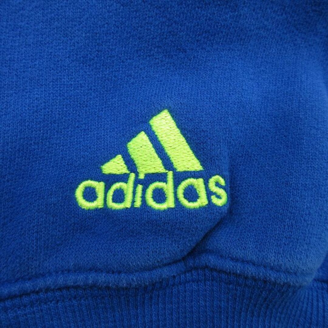 adidas(アディダス)のXL★古着 アディダス adidas 長袖 スウェット パーカー メンズ ビッグロゴ 刺繍 大きいサイズ 青 ブルー フード内側メッシュ 24may10 中古 スエット トレーナー トップス メンズのトップス(パーカー)の商品写真