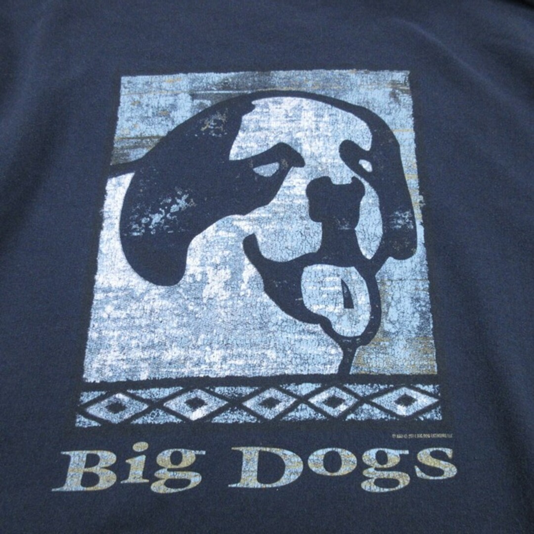 XL★古着 ビッグドッグス BIG DOGS 長袖 スウェット メンズ 犬 大きいサイズ クルーネック 濃紺 ネイビー 【spe】 24may10 中古 スエット トレーナー トップス メンズのトップス(パーカー)の商品写真