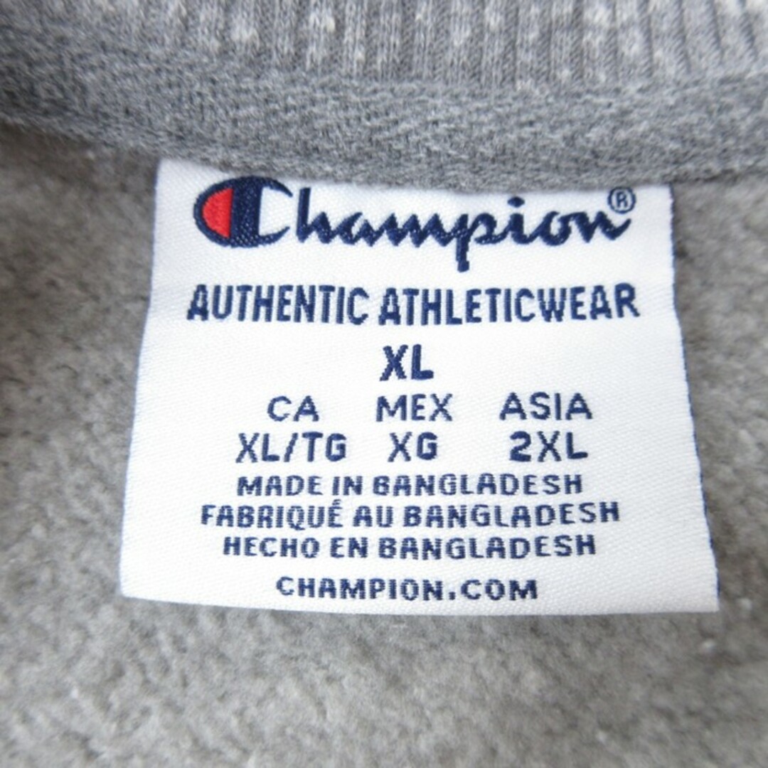 Champion(チャンピオン)のXL★古着 チャンピオン Champion 長袖 スウェット メンズ ジョージア 大きいサイズ ラグラン クルーネック グレー 霜降り 24may10 中古 スエット トレーナー トップス メンズのトップス(パーカー)の商品写真