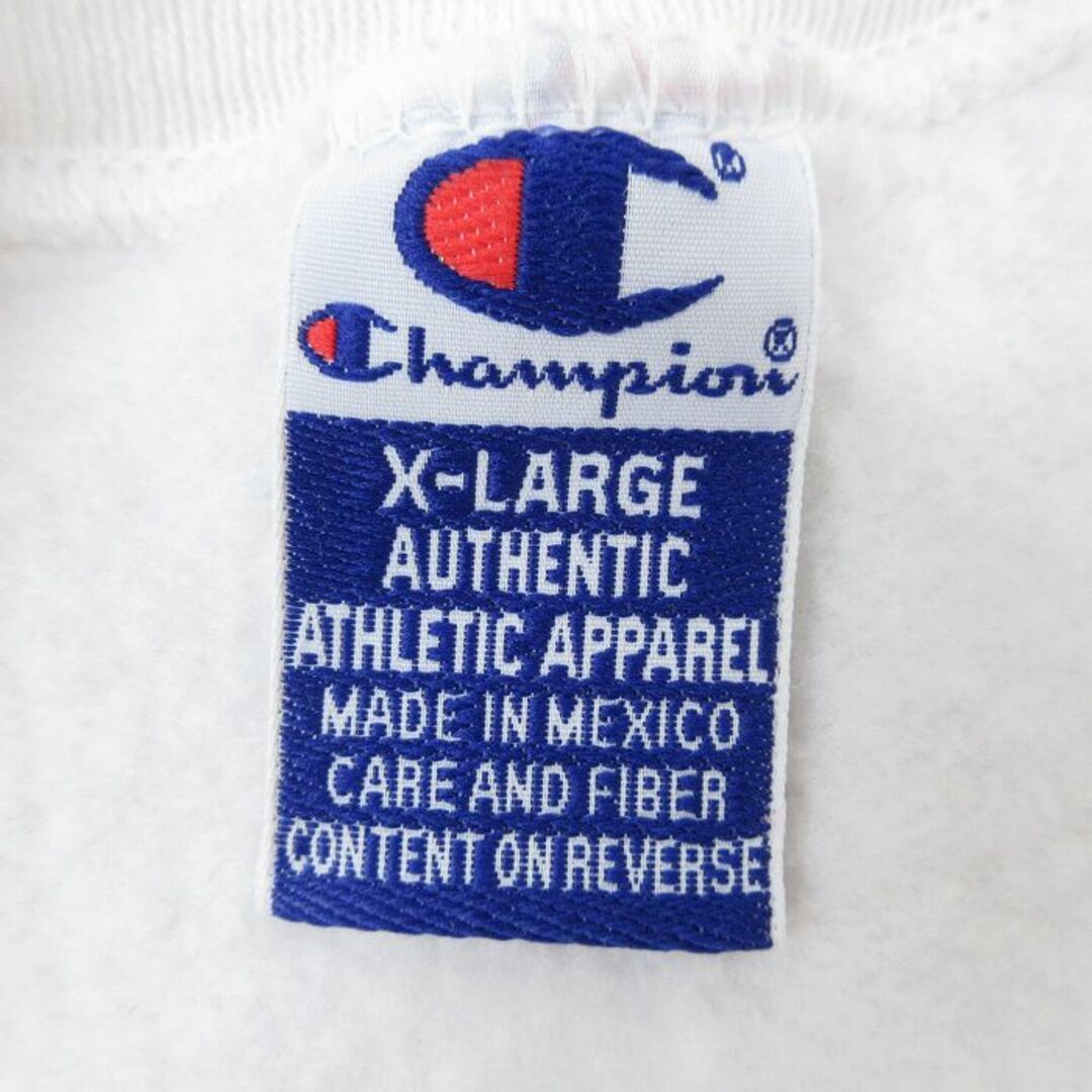 Champion(チャンピオン)のXL★古着 チャンピオン Champion 長袖 スウェット メンズ 90年代 90s 大きいサイズ クルーネック 白 ホワイト 24may10 中古 スエット トレーナー トップス メンズのトップス(パーカー)の商品写真