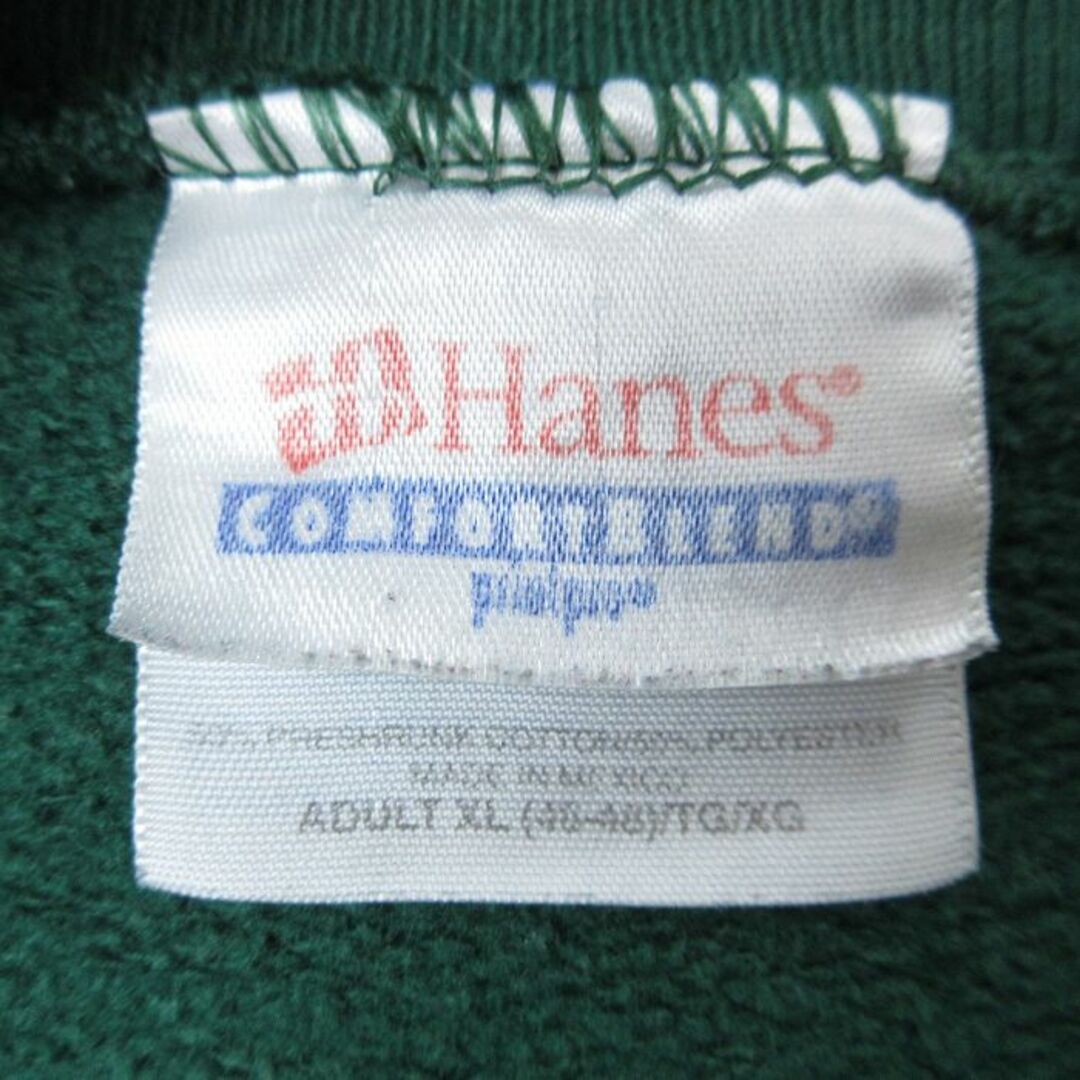 Hanes(ヘインズ)のXL★古着 ヘインズ Hanes 長袖 スウェット メンズ 00年代 00s ワシ 大きいサイズ クルーネック 緑 グリーン 24may10 中古 スエット トレーナー トップス メンズのトップス(パーカー)の商品写真