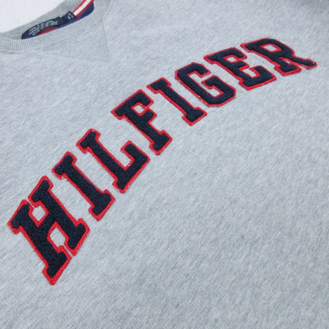 TOMMY HILFIGER(トミーヒルフィガー)のXL★古着 トミーヒルフィガー TOMMY HILFIGER 長袖 ブランド スウェット メンズ ビッグロゴ 大きいサイズ クルーネック グレー 霜降り 24may10 中古 スエット トレーナー トップス メンズのトップス(パーカー)の商品写真