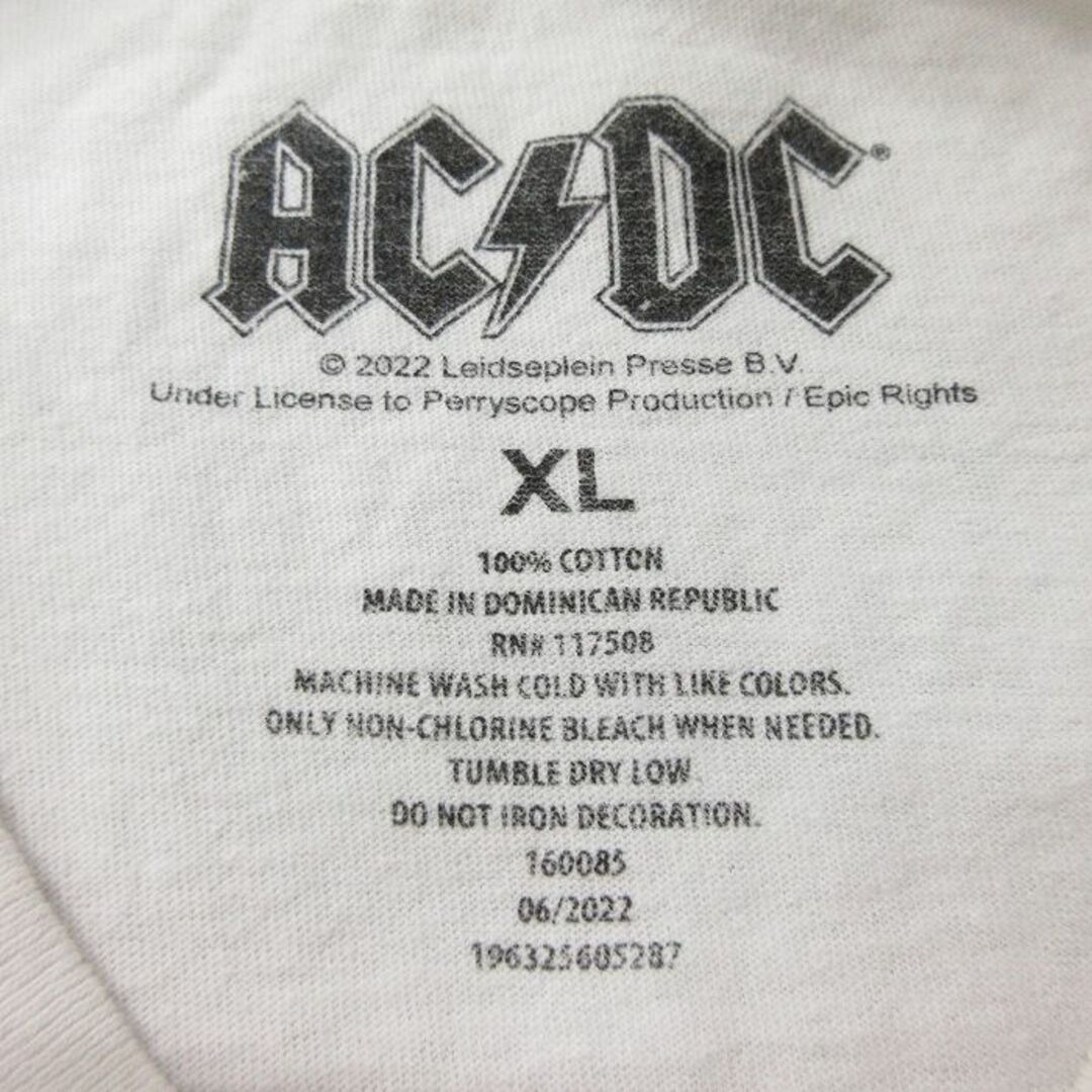 XL★古着 半袖 ロック バンド Tシャツ メンズ AC/DC コットン クルーネック 白 ホワイト 24may10 中古 メンズのトップス(Tシャツ/カットソー(半袖/袖なし))の商品写真