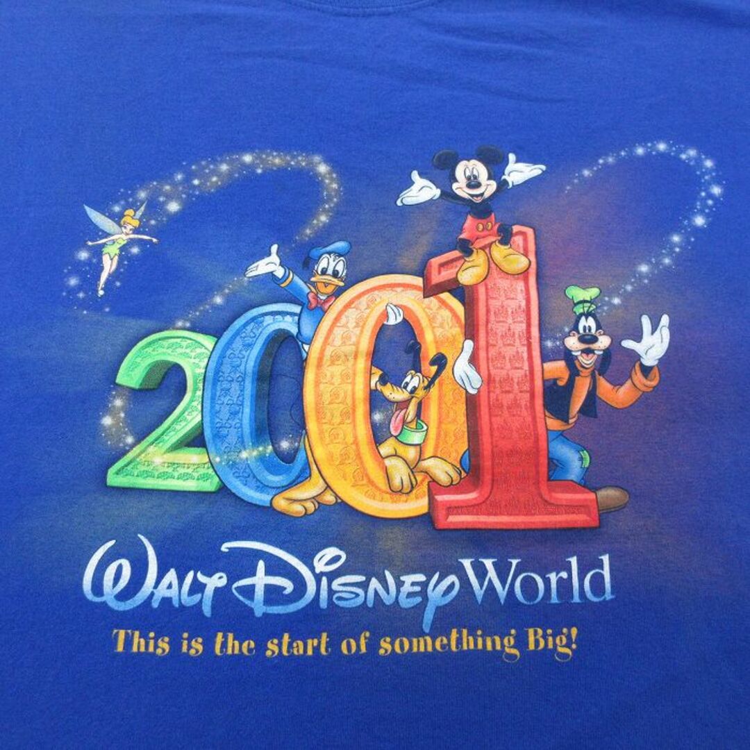 Disney(ディズニー)のXL★古着 半袖 ビンテージ Tシャツ メンズ 00年代 00s ディズニー DISNEY ミッキー MICKEY MOUSE 大きいサイズ コットン クルーネック 青 ブルー 24may10 中古 メンズのトップス(Tシャツ/カットソー(半袖/袖なし))の商品写真