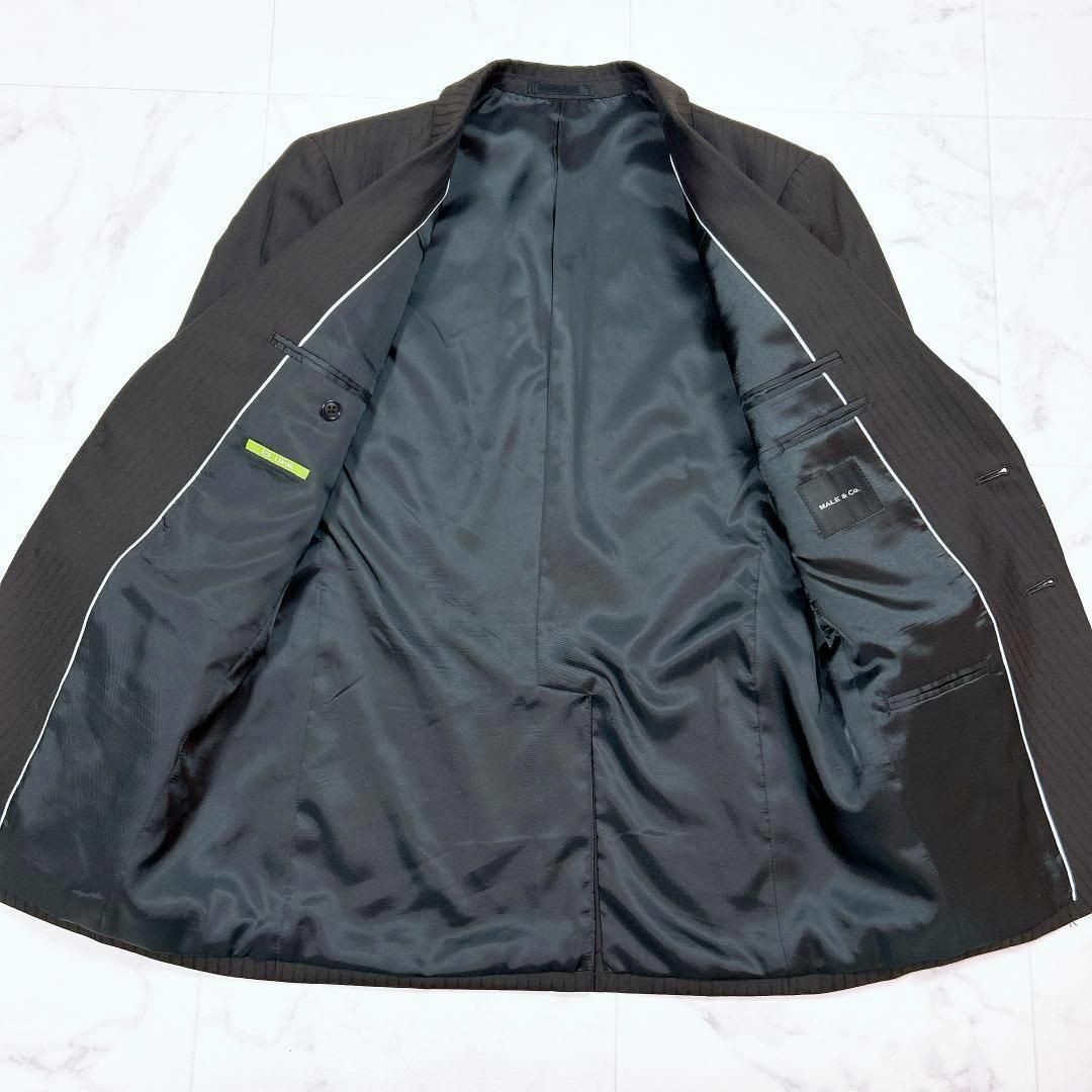 ■MALE＆Co. スーツセットアップ メンズ シャドーストライプ ブラウン メンズのスーツ(スーツジャケット)の商品写真