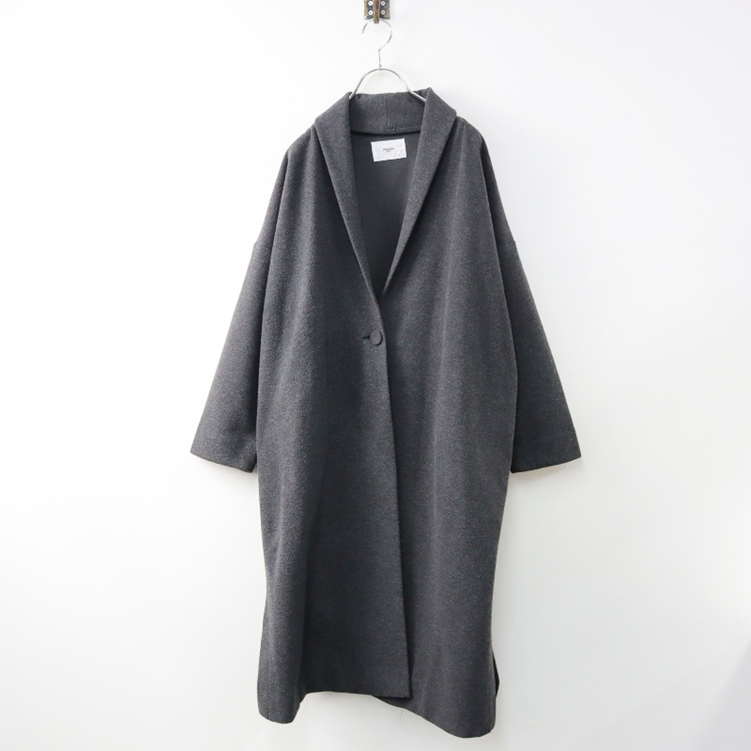 マーブルシュッド marble SUD ショールカラー 1ボタン ロングコート /ダークグレー ハオリ 羽織 アウター【2400013845175】 レディースのジャケット/アウター(その他)の商品写真