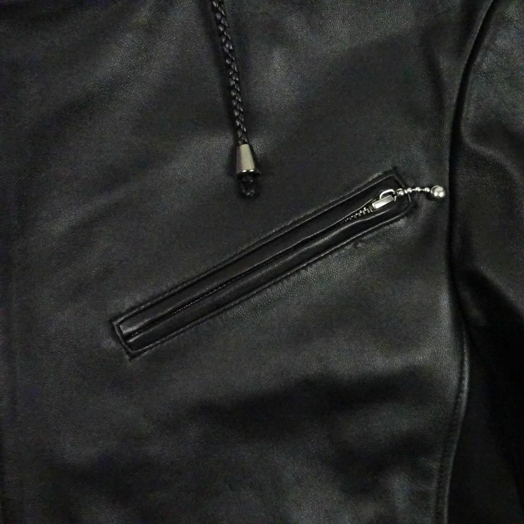 JOHNNY WOLF(ジョニーウルフ)のジョニーウルフ　ジョニーカスケードヘヴィシープ　フード付きシングルライダースXL メンズのジャケット/アウター(ライダースジャケット)の商品写真