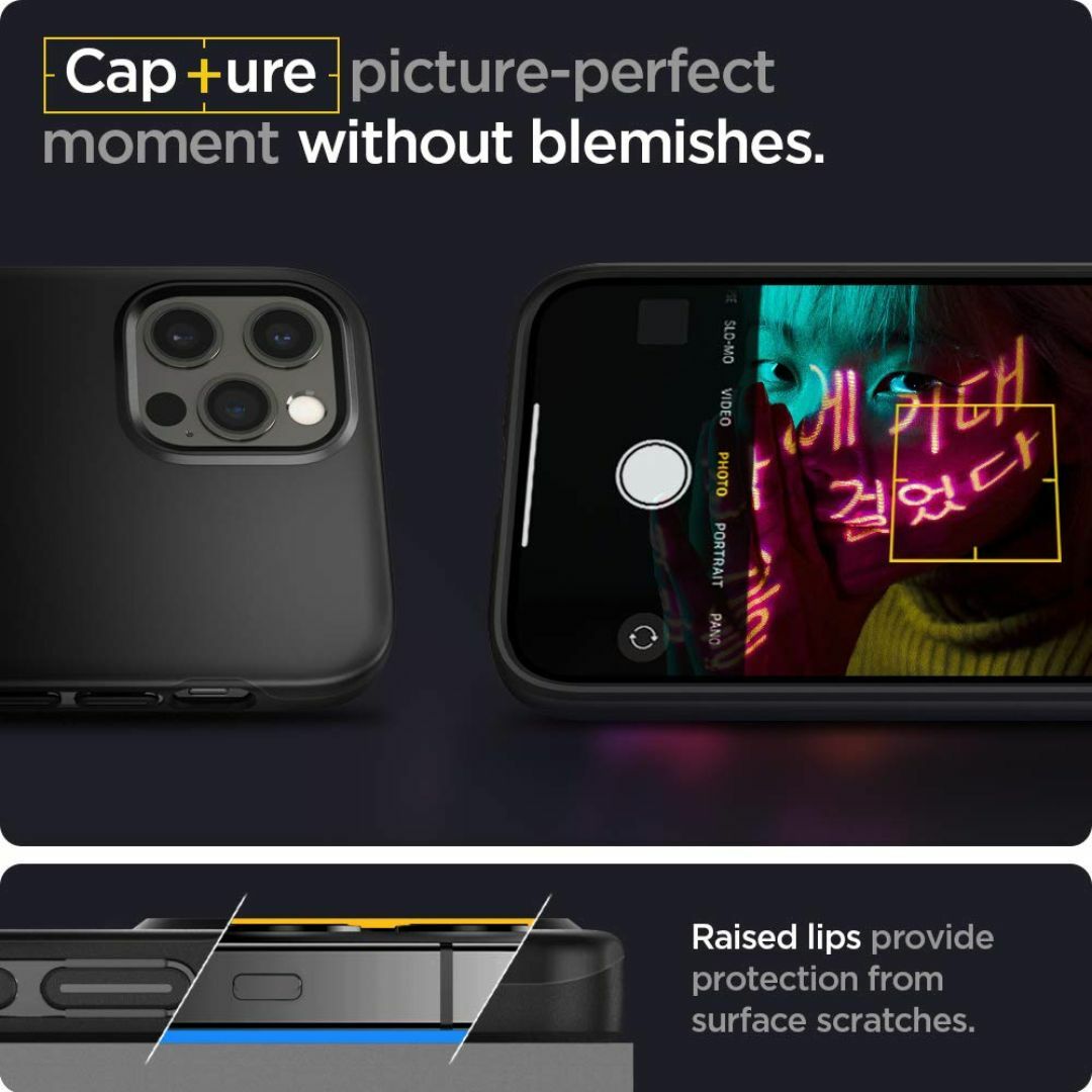 【サイズ:6.1インチ_色:ブラック】Spigen iPhone12Pro ケー スマホ/家電/カメラのスマホアクセサリー(その他)の商品写真