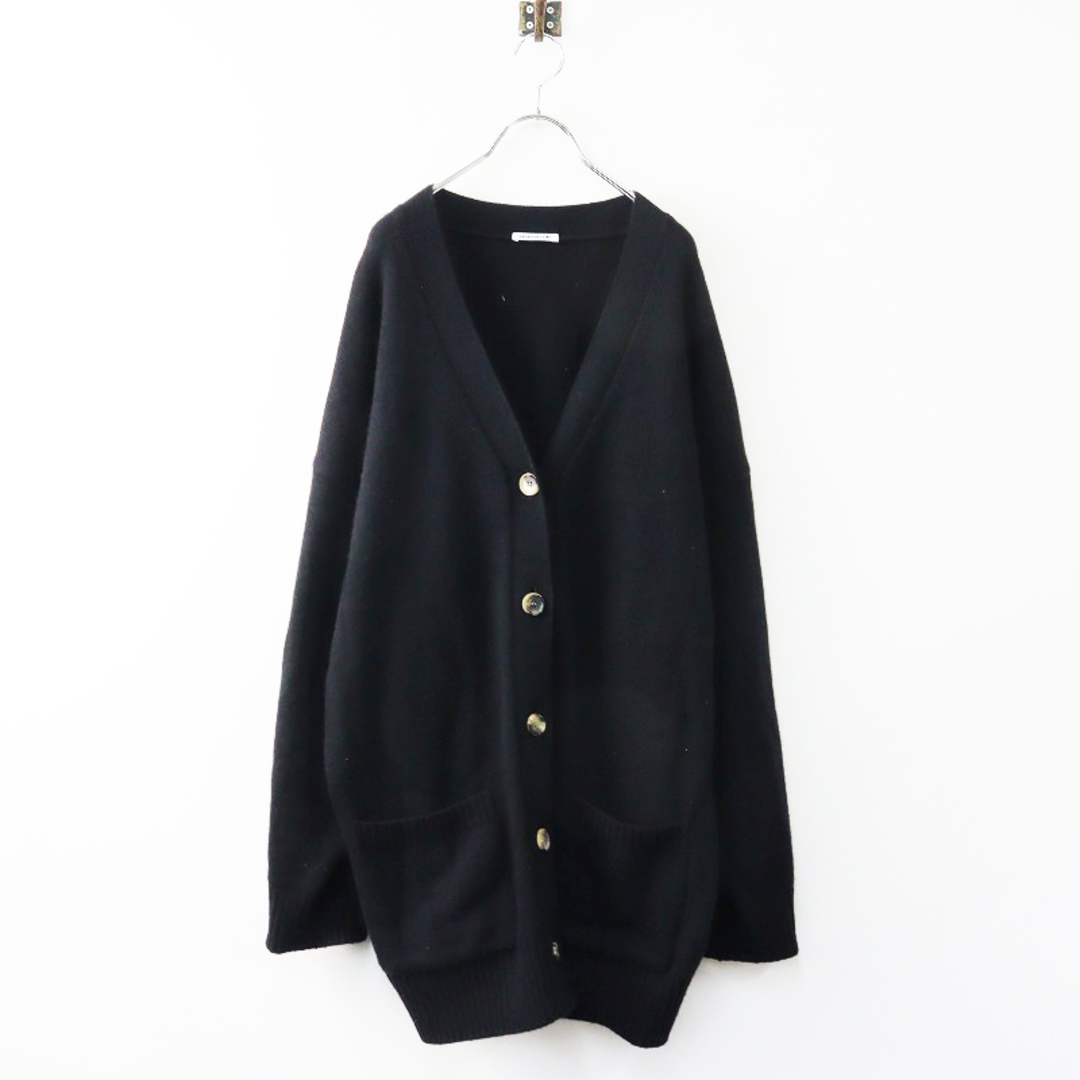 DEUXIEME CLASSE(ドゥーズィエムクラス)の定価3.9万 2021AW ドゥーズィエムクラス Deuxieme Classe ビッグカーディガン Big Cardigan /ブラック カシミヤブレンド【2400013859745】 レディースのトップス(カーディガン)の商品写真