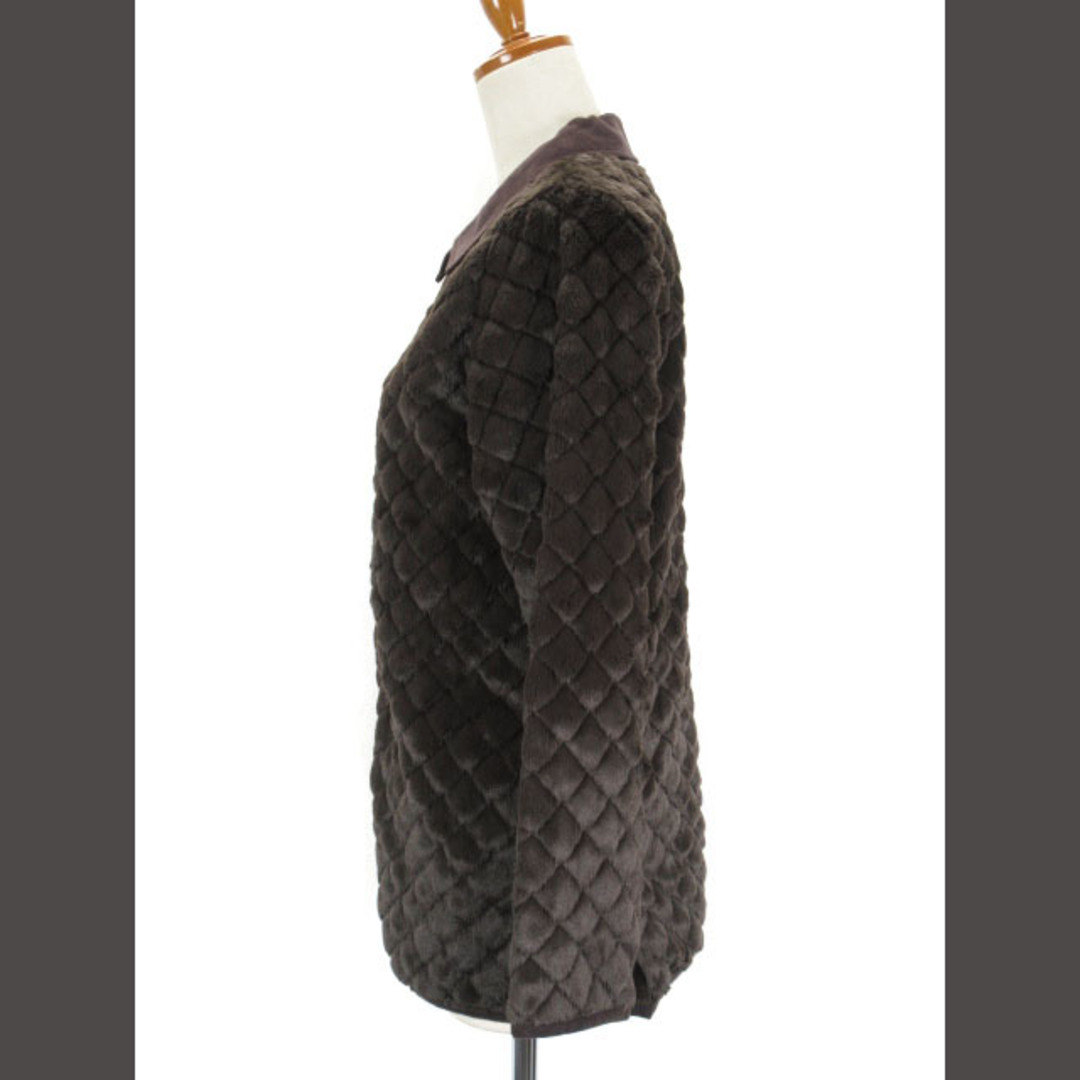 ミズイロインド mizuiro ind ファーキルトコート 茶 ブラウン レディースのジャケット/アウター(毛皮/ファーコート)の商品写真