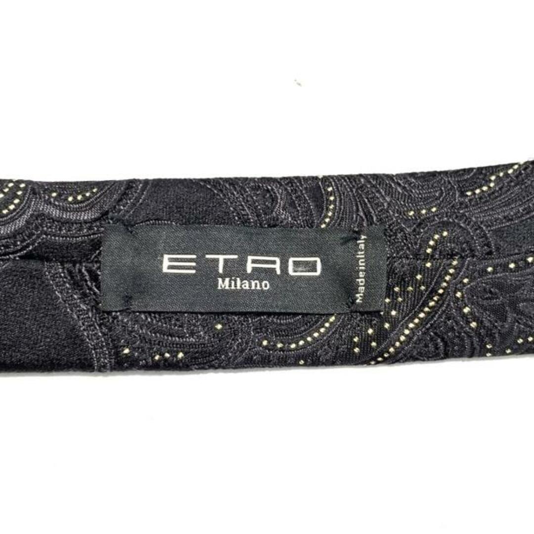 ETRO(エトロ)のETRO(エトロ) ネクタイ メンズ - 黒×アイボリー ペイズリー柄 メンズのファッション小物(ネクタイ)の商品写真