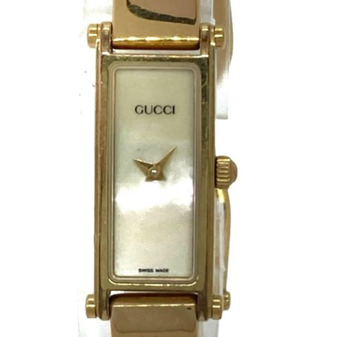 Gucci(グッチ)のGUCCI(グッチ) 腕時計 - 1500 レディース ホワイトシェル レディースのファッション小物(腕時計)の商品写真