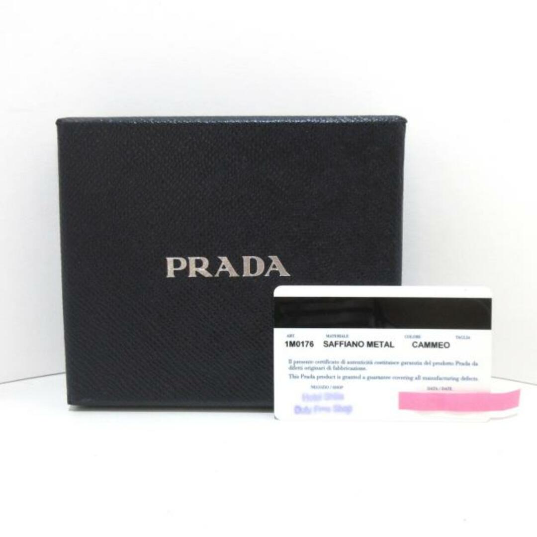 PRADA(プラダ)のPRADA(プラダ) 3つ折り財布 - 1M0176 ベージュ サフィアーノメタル(レザー) レディースのファッション小物(財布)の商品写真