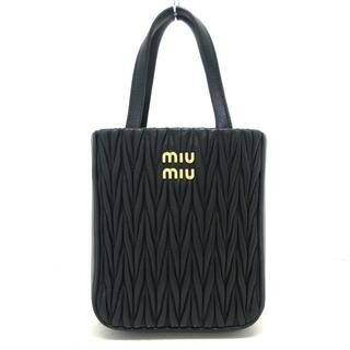 miumiu(ミュウミュウ) トートバッグ レディース ミュウクリスタル 黒 マテラッセ/ギャザーバッグ レザー