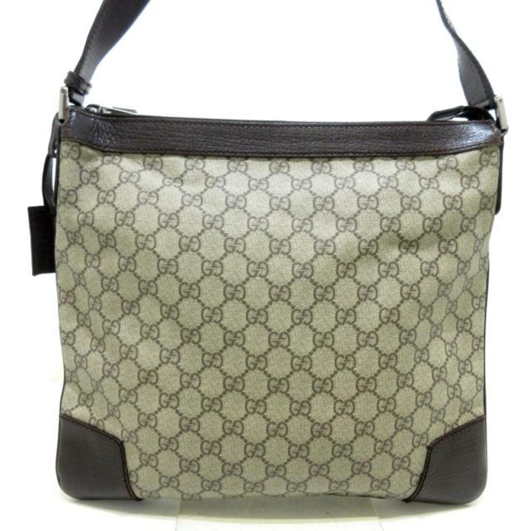 Gucci(グッチ)のGUCCI(グッチ) ショルダーバッグ GGプラス・GGスプリーム 148476 グレーベージュ×ダークブラウン PVC(塩化ビニール)×レザー レディースのバッグ(ショルダーバッグ)の商品写真