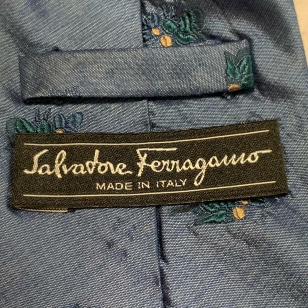 Salvatore Ferragamo(サルヴァトーレフェラガモ)のSalvatoreFerragamo(サルバトーレフェラガモ) ネクタイ メンズ - ブルーグレー×ブルーグリーン×ベージュ メンズのファッション小物(ネクタイ)の商品写真