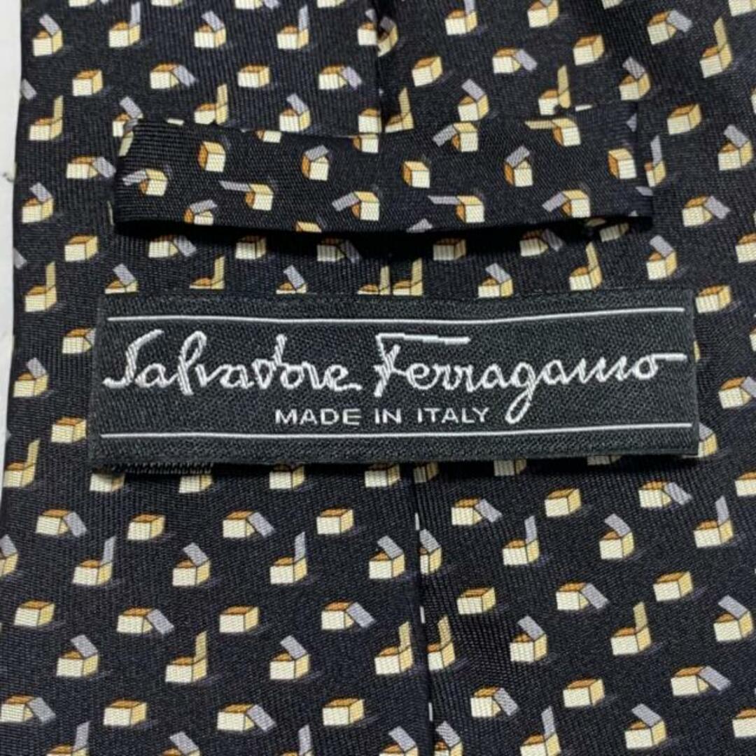 Salvatore Ferragamo(サルヴァトーレフェラガモ)のSalvatoreFerragamo(サルバトーレフェラガモ) ネクタイ メンズ - 黒×グレー×マルチ メンズのファッション小物(ネクタイ)の商品写真