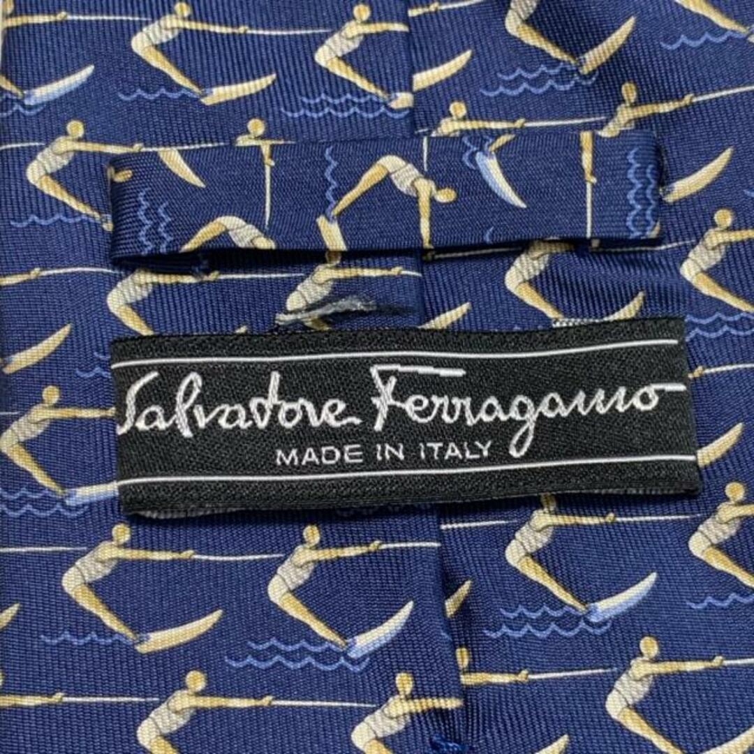 Salvatore Ferragamo(サルヴァトーレフェラガモ)のSalvatoreFerragamo(サルバトーレフェラガモ) ネクタイ メンズ - ネイビー×アイボリー×マルチ メンズのファッション小物(ネクタイ)の商品写真