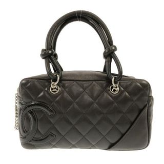 シャネル(CHANEL)のCHANEL(シャネル) ハンドバッグ カンボンライン ミニボーリングバッグ A29792 ダークブラウン ラムスキン×エナメル（レザー）(ハンドバッグ)