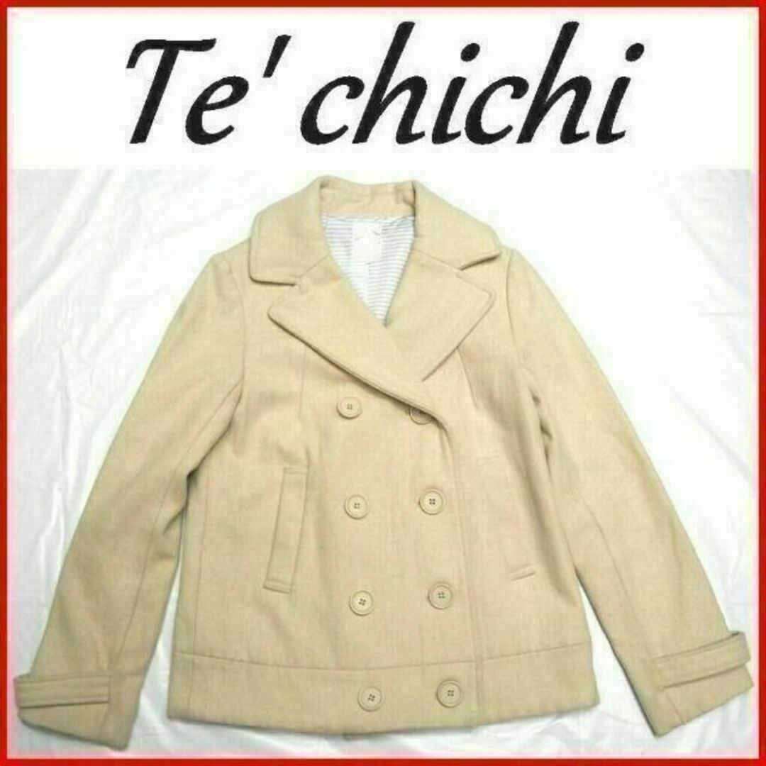 Techichi(テチチ)の【Techichi】ショート丈ピーコートPコート白アイボリーMサイズ テチチ レディースのジャケット/アウター(ピーコート)の商品写真