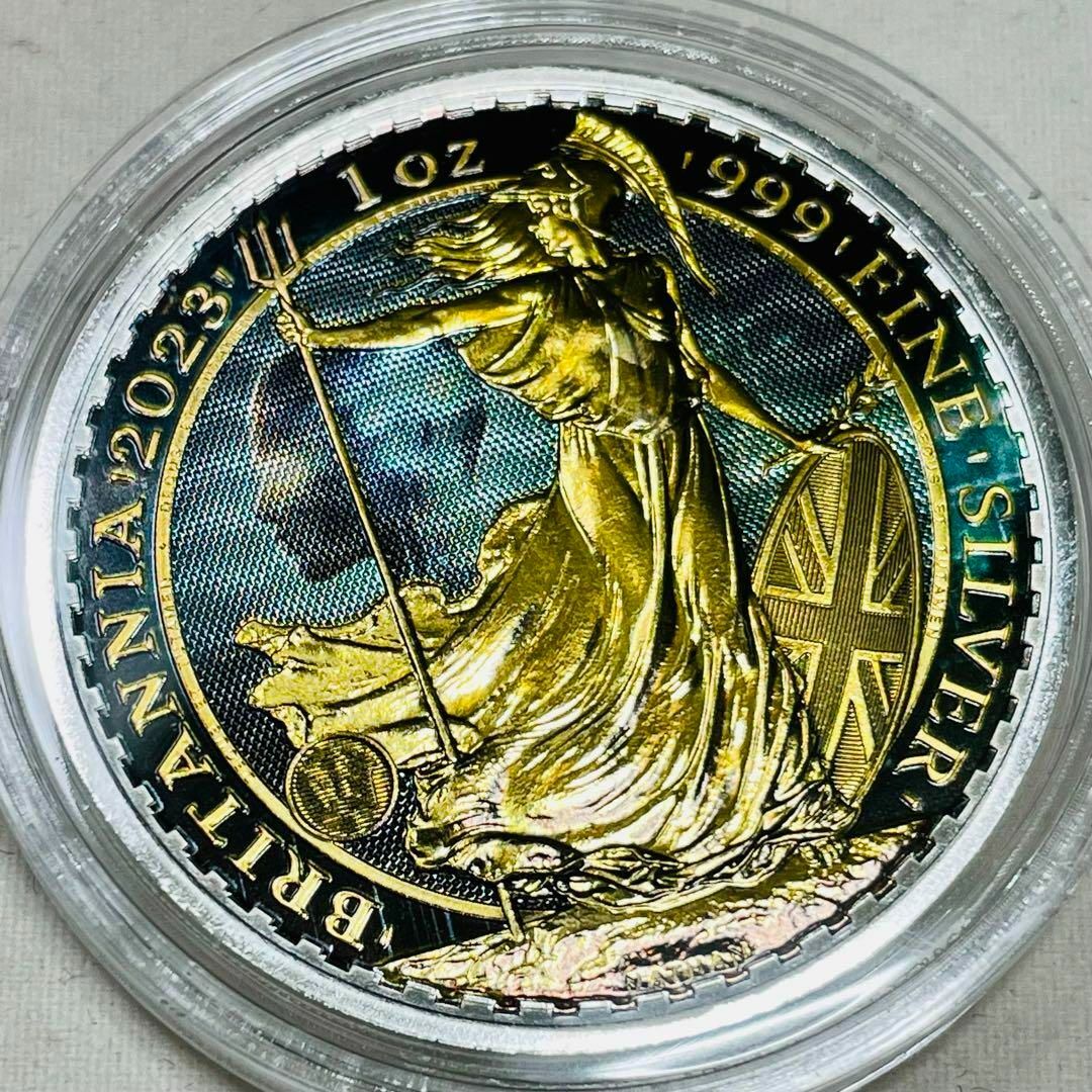 ブリタニア 銀貨 2023 英国 AIデザイン カラーエディション エンタメ/ホビーの美術品/アンティーク(貨幣)の商品写真