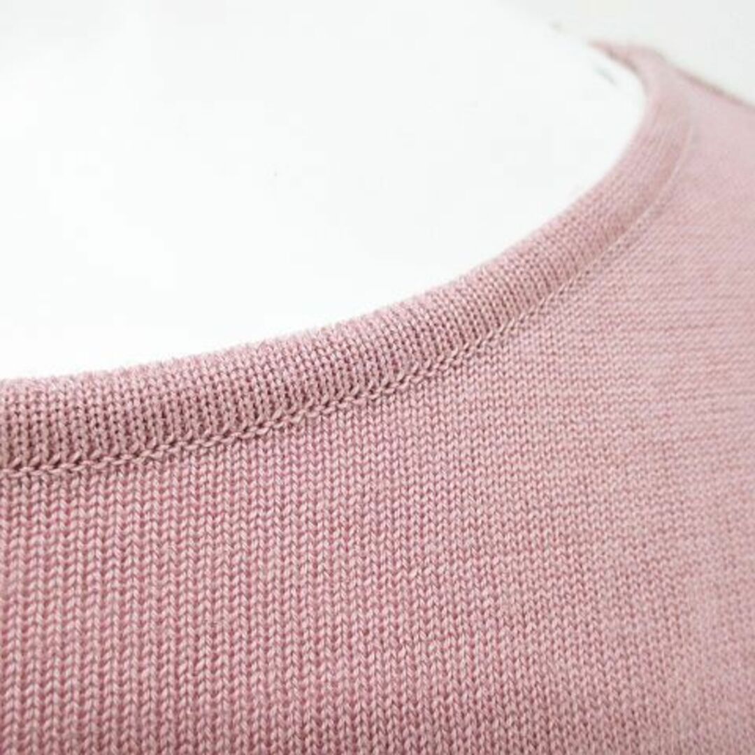 ANAYI(アナイ)のアナイ 長袖 ニット セーター 38 ピンク系 日本製 フリル 毛 ウール 無地 レディースのトップス(ニット/セーター)の商品写真