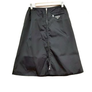 PRADA - PRADA(プラダ) ロングスカート サイズ38 S レディース美品  - 21H881 黒 RE-NYLON/ウエストゴム/ジップアップ