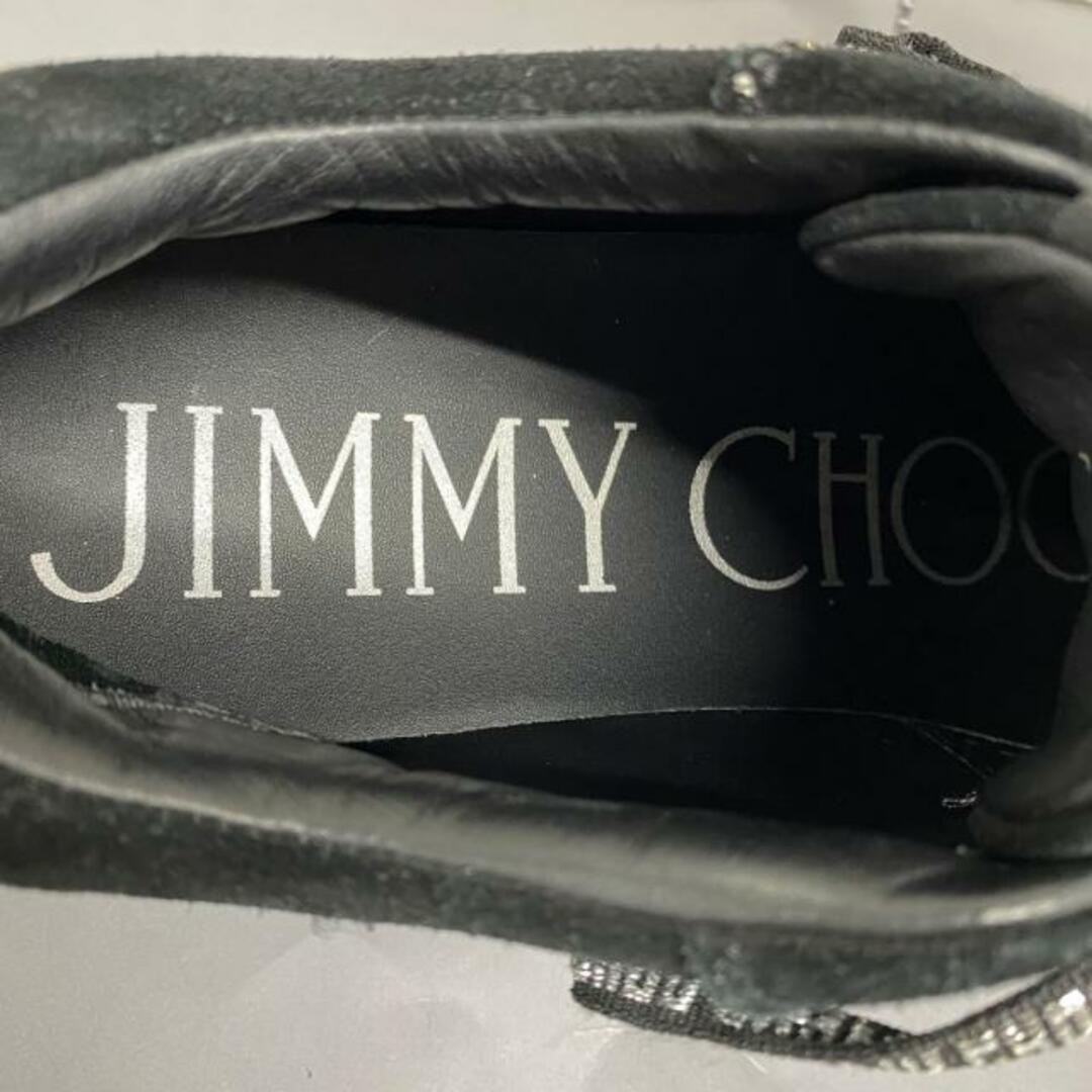 JIMMY CHOO(ジミーチュウ)のJIMMY CHOO(ジミーチュウ) スニーカー 39 レディース - 黒 インソール取外し可/ラインストーン スエード レディースの靴/シューズ(スニーカー)の商品写真