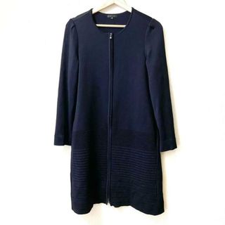 トゥービーシック(TO BE CHIC)のTO BE CHIC(トゥービーシック) ワンピース サイズ40 M レディース - 黒 クルーネック/長袖/ロング/ニット/ラインストーン/ジップアップ(その他)