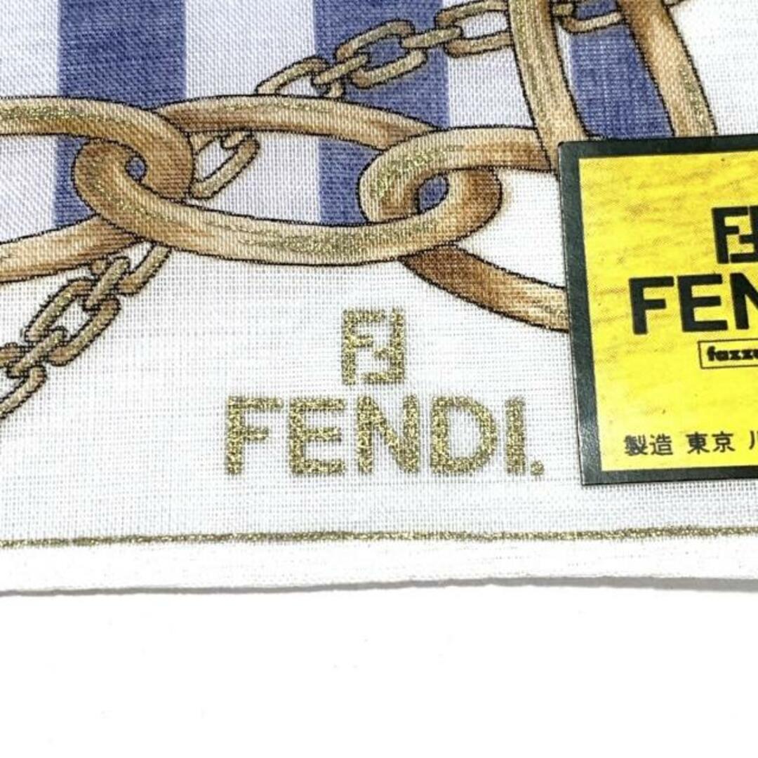 FENDI(フェンディ)のFENDI(フェンディ) ハンカチ - ライトブルー×ネイビー×マルチ ストライプ/チェーン柄 レディースのファッション小物(ハンカチ)の商品写真